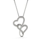 To A New Mom - Double Hearts Necklace with Happy 1st Mother's Day Message Card & QR code for E-Card