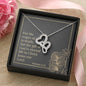 Double Heart Necklace with Bible Verse Card - Romans 6:23