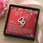 To My Best Friend - Double Hearts Necklace with Christmas Message Card