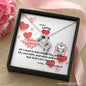 To Lovey Wifey - Double Hearts Necklace with V-day Message Card & QR code for E-Card