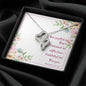 Double Heart Necklace with Bible Verse Card - Romans 12:12