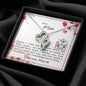 Dear Mom - Double Hearts Necklace with Message Card & QR code for E-Card