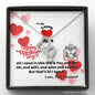 To Lovey Wifey - Double Hearts Necklace with V-day Message Card & QR code for E-Card