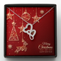 Double Heart Necklace with Christmas Card - Red