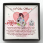 To A New Mom - Double Hearts Necklace with Happy 1st Mother's Day Message Card & QR code for E-Card