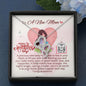 To A New Mom - Double Hearts Necklace with Happy 1st Mother's Day Message Card & QR code for E-Card