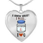 I Need Vitamin U (Transparent) Heart Necklace - Loving Family