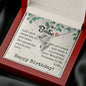 To My Bestie - Double Heart Necklace with Birthday Message Card