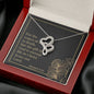 Double Heart Necklace with Bible Verse Card - Romans 6:23