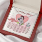 To A New Mom - Double Hearts Necklace with Happy 1st Mother's Day Message Card & QR code for E-Card