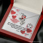To Lovey Wifey - Double Hearts Necklace with V-day Message Card & QR code for E-Card