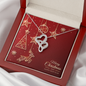 Double Heart Necklace with Christmas Card - Red