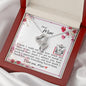 Dear Mom - Double Hearts Necklace with Message Card & QR code for E-Card