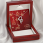 Double Heart Necklace with Christmas Card - Red