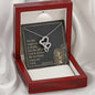 Double Heart Necklace with Bible Verse Card - Romans 6:23