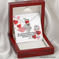 To Lovey Wifey - Double Hearts Necklace with V-day Message Card & QR code for E-Card