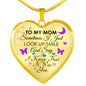 In Memory of Mom - I Know That It Was You... Heart Necklace - Loving Family