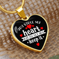 You Stole My Heart Quote on Heart - Necklace - Black - Loving Family