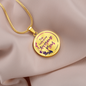 To My Mom - One Awesome Mom - Circle Pendant Necklace - Loving Family