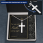 Personalized Military Style Ball Chain Cross Necklace with A Bible Verse Card - 2 Corinthians 5:7