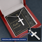 Personalized Military Style Ball Chain Cross Necklace with A Bible Verse Card - 2 Corinthians 5:7