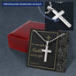 Personalized Military Style Ball Chain Cross Necklace with A Bible Verse Card - 2 Corinthians 5:7