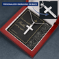 Personalized Military Style Ball Chain Cross Necklace with A Bible Verse Card - 2 Corinthians 5:7