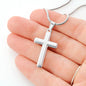 To My Daughter - Personalized Cross Necklace with Happy Birthday Message Card