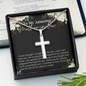 Daughter To Mother In Law - Personalized Cross Necklace with Message Card