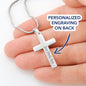 Dear Mom - Personalized Cross Necklace with Message Card & QR code for E-Card