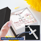 To My Daughter - Personalized Cross Necklace with Happy Birthday Message Card