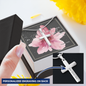 Personalized Engraving Cross Necklace with Bible Verse Card - Psalms 63:8