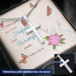 Personalized Cross Necklace with A Bible Verse Card - Psalms 139:14