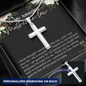 Daughter To Mother In Law - Personalized Cross Necklace with Message Card
