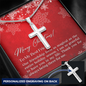 To My Best Friend - Personalized Cross Necklace with Christmas Message