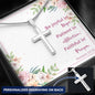 Personalized Cross Necklace with Bible Verse Card - Romans 12:12