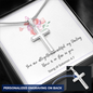 Personalized Cross Necklace with Bible Verse Card - Song of Solomon 4:7
