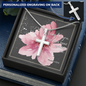 Personalized Engraving Cross Necklace with Bible Verse Card - Psalms 63:8