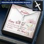 To My Daughter - Personalized Cross Necklace with Happy Birthday Message Card