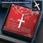 To My Best Friend - Personalized Cross Necklace with Christmas Message