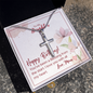 To My Daughter - Personalized Cross Necklace with Happy Birthday Message Card