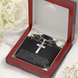 Daughter To Mother In Law - Personalized Cross Necklace with Message Card