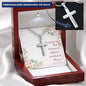 Personalized Cross Necklace with Bible Verse Card - Romans 12:12
