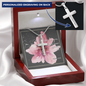 Personalized Engraving Cross Necklace with Bible Verse Card - Psalms 63:8