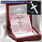 To My Granddaughter - Personalized Cross Necklace with Message Card