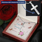 Personalized Cross Necklace with A Bible Verse Card - Psalms 139:14