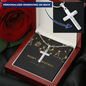 Personalized Cross Necklace with Christmas Card - Black