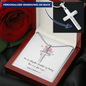 Personalized Cross Necklace with Bible Verse Card - Song of Solomon 4:7