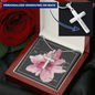 Personalized Engraving Cross Necklace with Bible Verse Card - Psalms 63:8