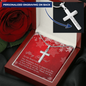 To My Best Friend - Personalized Cross Necklace with Christmas Message